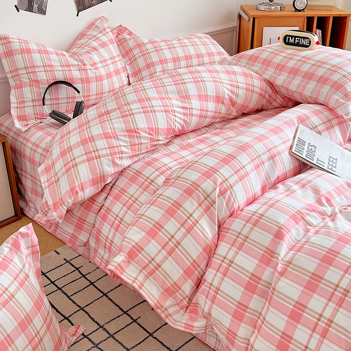 91家纺网 家纺一手货源 找家纺 罗菲尼酒店用品 2025新款磨毛亲肤飞边款四件套 彩玉格