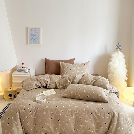 桃喜 2025新款春夏双层纱卡通系列四件套 帽子熊