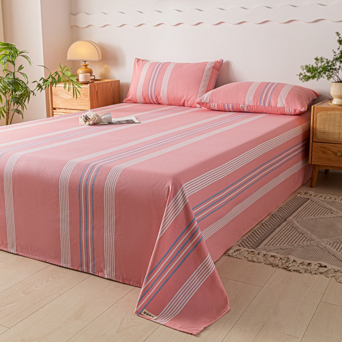 91家纺网 家纺一手货源 找家纺 阿亮家居 2025新款原棉老粗布床单系列 气质粉