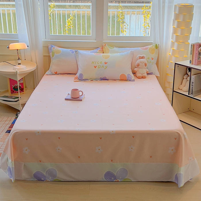 91家纺网 家纺一手货源 找家纺 拾物记 2025新款A类无荧光全喷气12868全棉B版单床单 陌上花B版