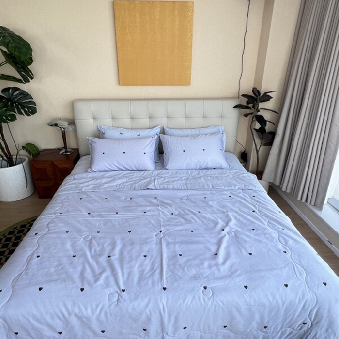 91家纺网 家纺一手货源 找家纺 棉生活家纺 2025新款ins小清新水洗冰丝夏被四件套 海盐芝士 灰