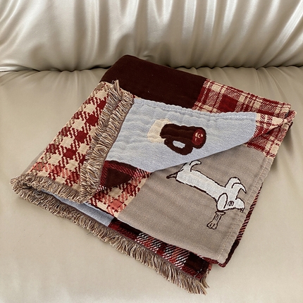 麻依 2025新款全棉纱布披肩浴巾旅行毯 童话可可