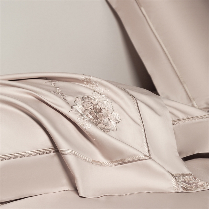 91家纺网 家纺一手货源 找家纺 高大尚婚庆馆 2025新款长绒棉高端绣花四件套-罗曼蒂 罗曼蒂香槟金