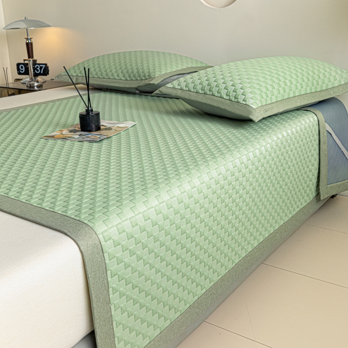 91家纺网 家纺一手货源 找家纺 阿亮家居 2025新款凉席凉豆豆软席床席款 异空间-梵克绿