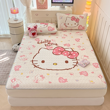 金爱家 2025新款三丽鸥乳胶凉席大版床笠款 床笠款凉席-美美kt