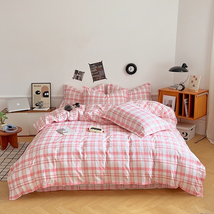 罗菲尼酒店用品 2025新款磨毛亲肤飞边款四件套 彩玉格