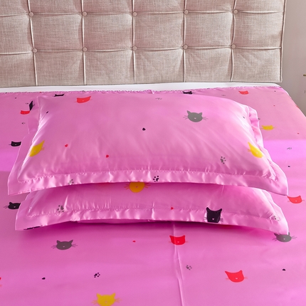 91家纺网 家纺一手货源 找家纺 （总）经年 2025新款印花丝绸冰丝四件套-单枕套