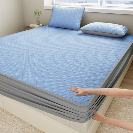 91家纺网 家纺一手货源 找家纺 （总）鑫姿席业 2025春夏新款A类抗菌凉感豆豆凉席-软床笠