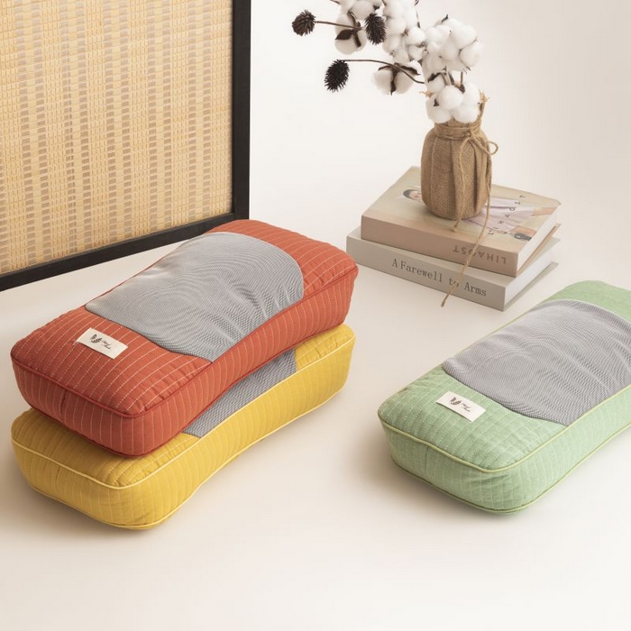 91家纺网 家纺一手货源 找家纺 （总）露函家居 2025新款全棉砂洗元宝荞麦枕枕头枕芯