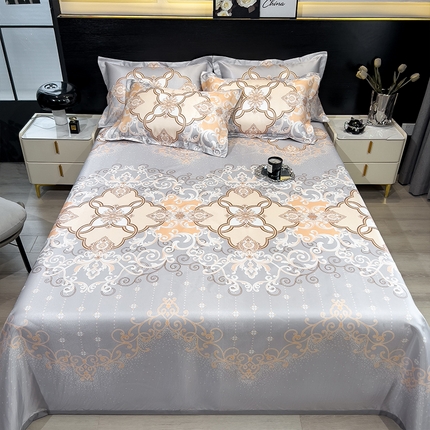 柏薇 2025新款冰丝床单款凉席三件套系列 欧若拉