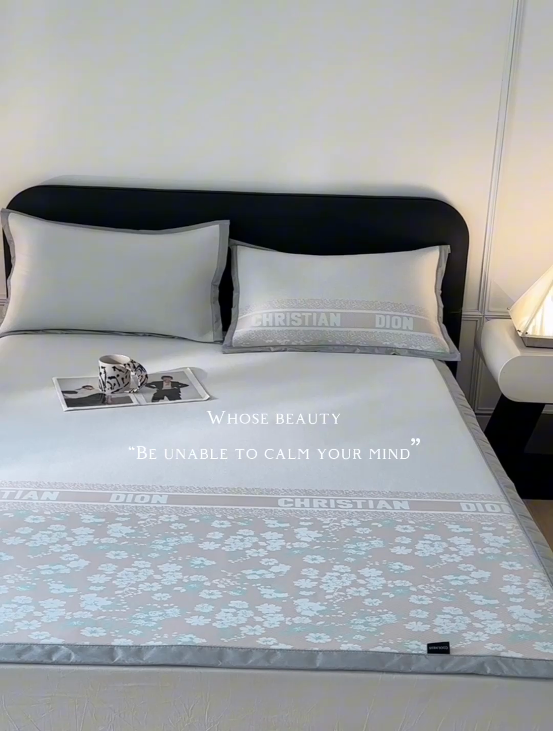 91家纺网 家纺一手货源 找家纺 慕尚家纺 2025春夏新款凉感冰丝提花凉席三件套 花艺 红绿