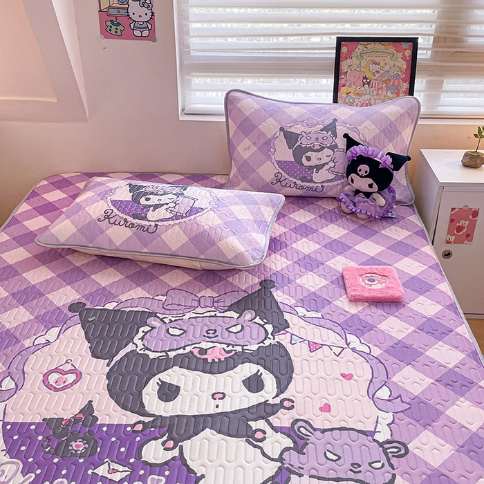 91家纺网 家纺一手货源 找家纺 金爱家 2025新款三丽鸥乳胶凉席大版床笠款 床笠款-信封库洛米