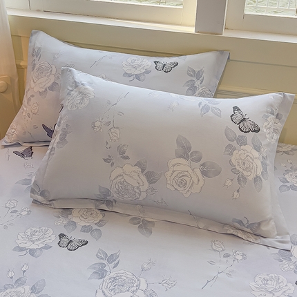 拾物记 2025新款A类无荧光全喷气全棉12868单枕套 蝴蝶飞飞