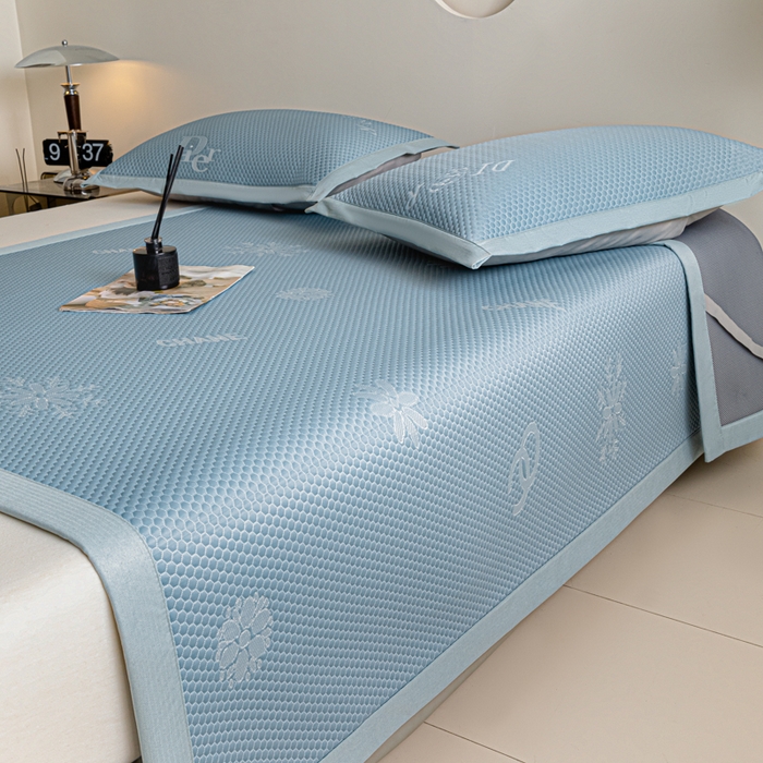 91家纺网 家纺一手货源 找家纺 阿亮家居 2025新款凉席凉豆豆软席床席款 香迪奥-海盐蓝