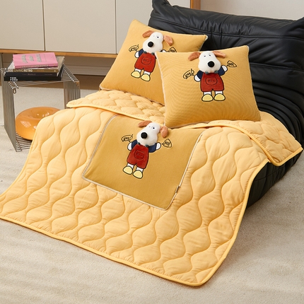 91家纺网 家纺一手货源 找家纺 枕芯真意 枕芯真意 2025新款灯芯绒可爱立体卡通抱枕被被子被芯 暖姜黄-水洗棉