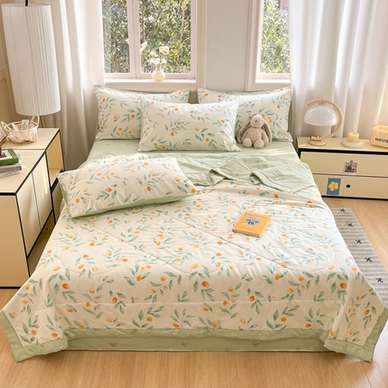 寐眠 2025新款全棉印花夏被 夏被四件套 晚风