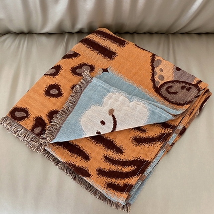 麻依 2025新款全棉纱布披肩浴巾旅行毯 森林宝贝