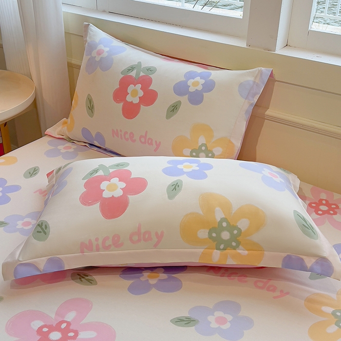 91家纺网 家纺一手货源 找家纺 拾物记 2025新款A类无荧光全喷气全棉12868单枕套 繁花集