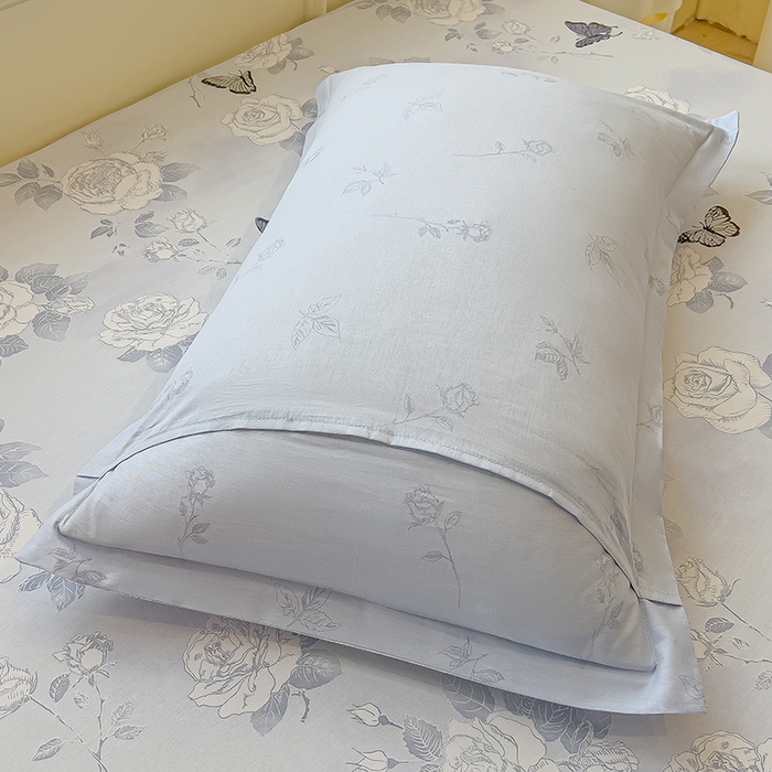 91家纺网 家纺一手货源 找家纺 拾物记 2025新款A类无荧光全喷气全棉12868单枕套 蝴蝶飞飞