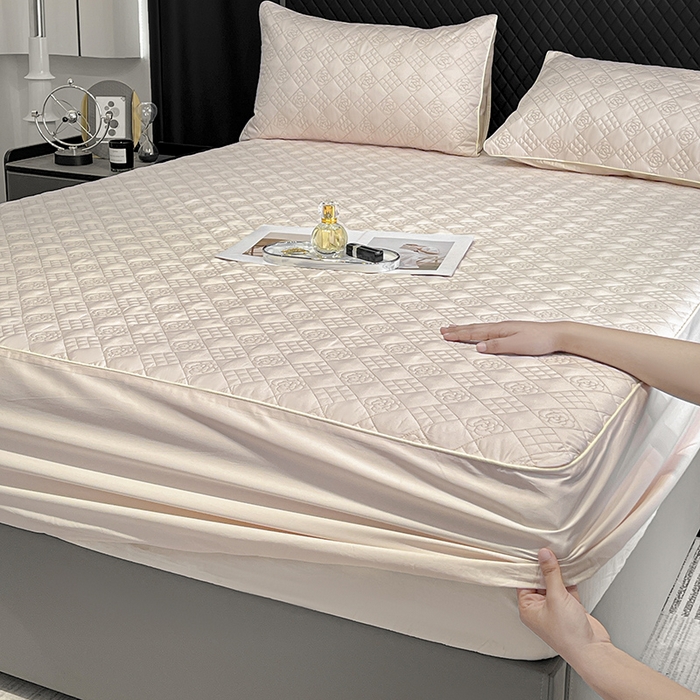 91家纺网 家纺一手货源 找家纺 直播爆款A类100支长绒棉夹棉床盖床笠四件套全棉纯棉床单加厚高端重工刺绣四季款床上用品 茉婉-颜粉