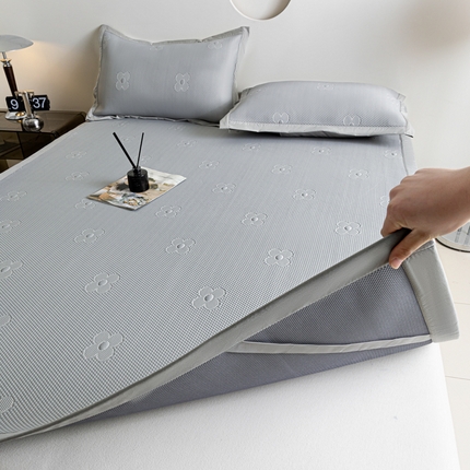 阿亮家居 2025新款凉席凉豆豆软席床席款 四叶草-冰川灰