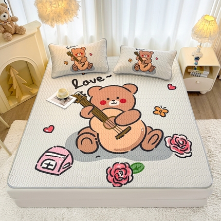 91家纺网 家纺一手货源 找家纺 （总）希廷顿 2025新款大版印花乳胶凉席三件套