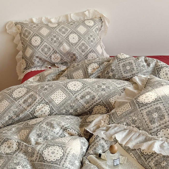 91家纺网 家纺一手货源 找家纺 TT.one 塔塔家居 2025新款全棉双层纱镂空立体花边系列 花边款·南岛日记