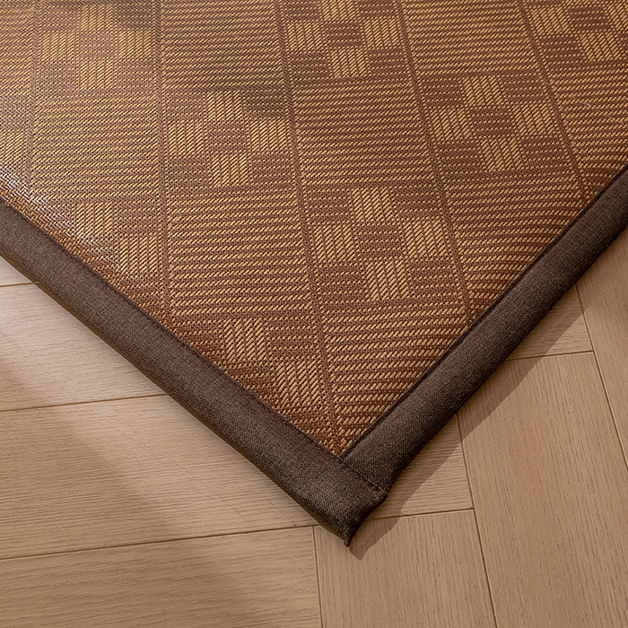 91家纺网 家纺一手货源 找家纺 阿亮家居 2025新款包边工艺凉感冰藤地铺睡垫系列凉席地垫 九宫格