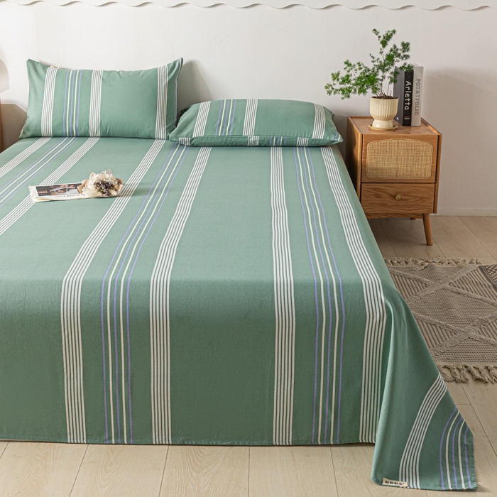 91家纺网 家纺一手货源 找家纺 阿亮家居 2025新款原棉老粗布床单系列 气质绿