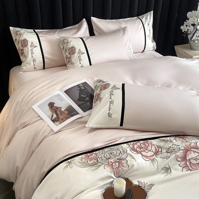 91家纺网 家纺一手货源 找家纺 优悦生活馆 2025新疆长绒棉花团锦簇四件套【价领券后标准不低于268】 花团锦簇-蜜糖粉