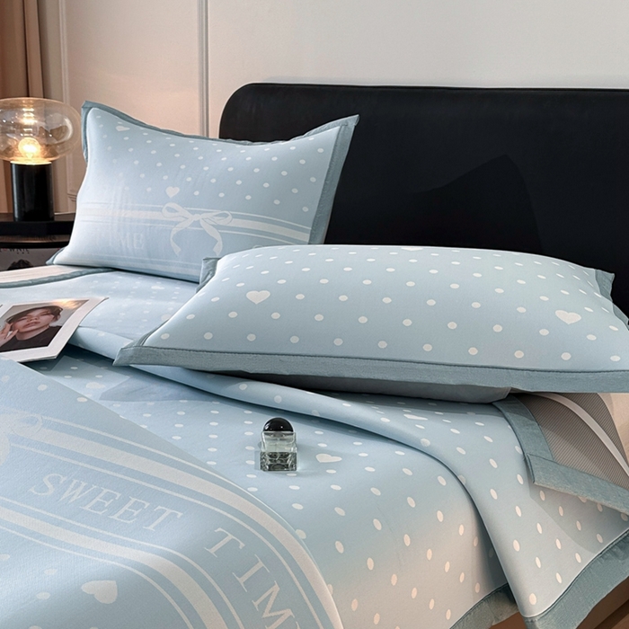 91家纺网 家纺一手货源 找家纺 （总）慕尚家纺 2025春夏新款凉感冰丝提花凉席三件套