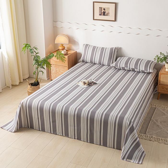 91家纺网 家纺一手货源 找家纺 阿亮家居 2025新款原棉老粗布床单系列 素雅灰