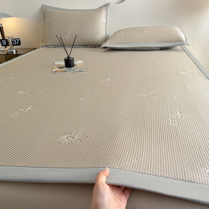 91家纺网 家纺一手货源 找家纺 阿亮家居 2025新款凉席凉豆豆软席床席款 爱丽丝-玉石咖