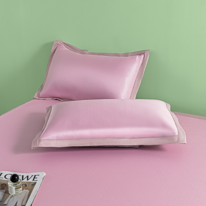 91家纺网 家纺一手货源 找家纺 阿亮家居 2025新款凉席碳光席冰丝席三件套 漫天星-粉