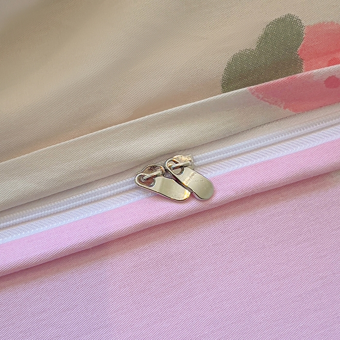 91家纺网 家纺一手货源 找家纺 拾物记 2025新款A类无荧光全喷气全棉12868四件套 花间小兔