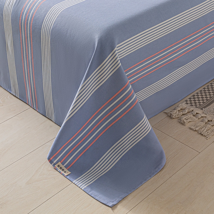 91家纺网 家纺一手货源 找家纺 阿亮家居 2025新款原棉老粗布床单系列 气质蓝