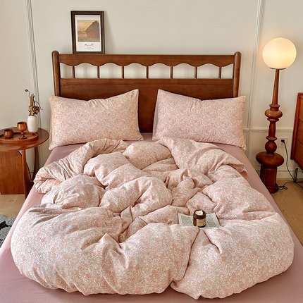 吉象2025新款全棉双层纱四件套 梨花开