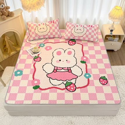 91家纺网 家纺一手货源 找家纺 （总）希廷顿 2025新款大版印花乳胶凉席三件套