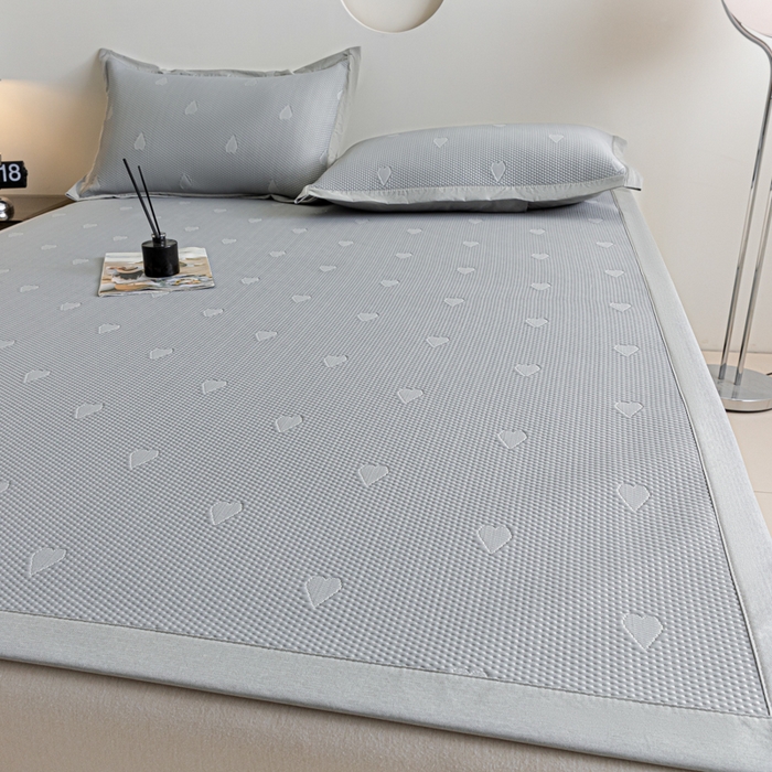 91家纺网 家纺一手货源 找家纺 阿亮家居 2025新款凉席凉豆豆软席床席款 心相印-冰川灰