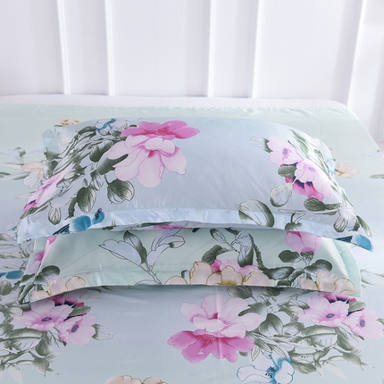 91家纺网 家纺一手货源 找家纺 （总）经年 2025新款印花丝绸冰丝四件套-单枕套