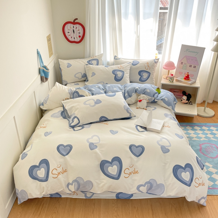 91家纺网 家纺一手货源 找家纺 首尔家纺 2025新款全棉印花四件套小清新系列 小欣喜