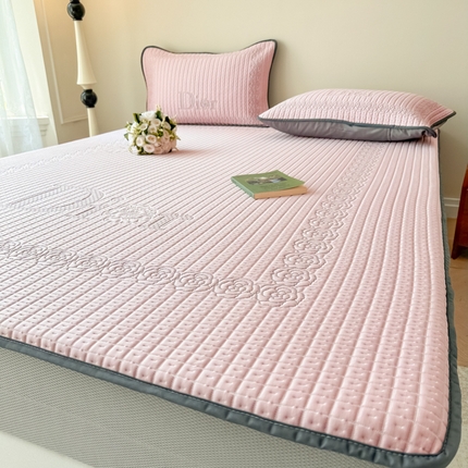 首尔家纺 2025新款大版凉感丝凉席 花样年华-粉