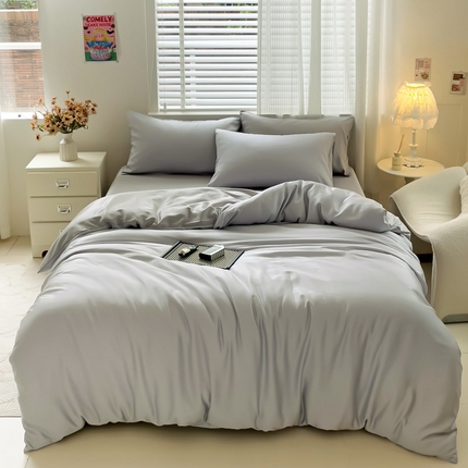 麦瑞2025水洗真丝四件套-梦幻系列 梦幻-月光灰