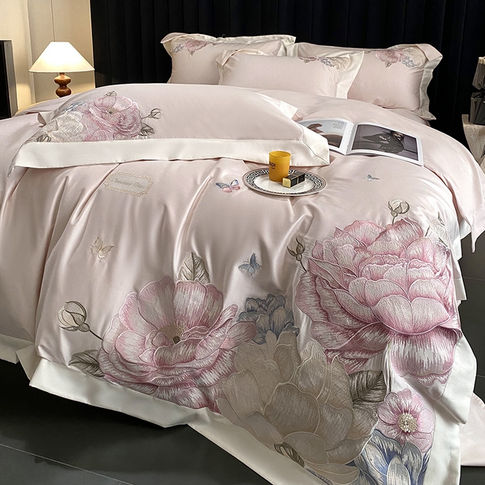 91家纺网 家纺一手货源 找家纺 优悦生活馆 2025新疆长绒棉花迹四件套【控价领券后标准不低于268】 花迹-杏花粉