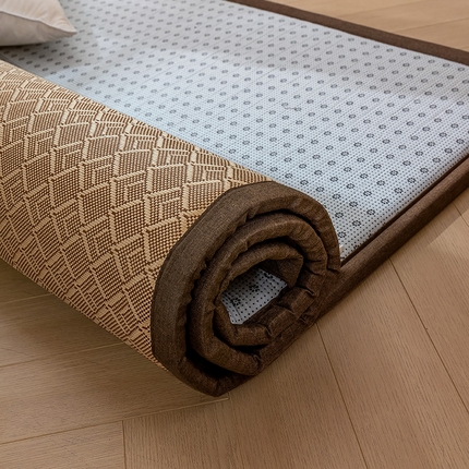 阿亮家居 2025新款包边工艺凉感冰藤地铺睡垫系列凉席地垫 三角冰藤