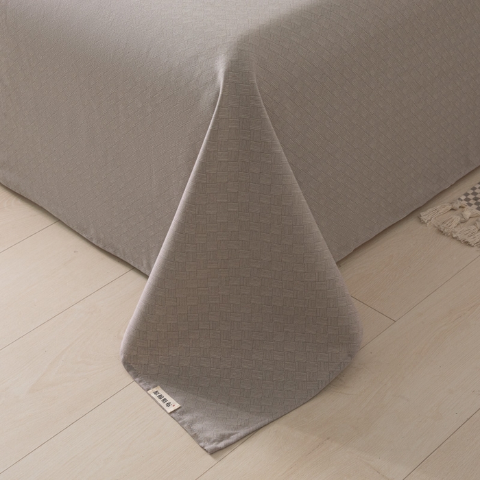 91家纺网 家纺一手货源 找家纺 阿亮家居 2025新款原棉老粗布床单系列 菱形格-灰