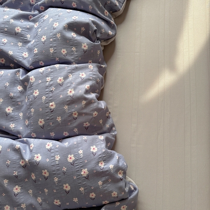 91家纺网 家纺一手货源 找家纺 王朝国际 2025新款皱皱棉印花四件套 豆蔻