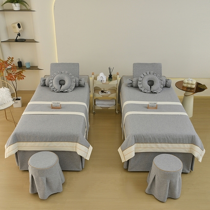 91家纺网 家纺一手货源 找家纺 （总）芙怡 2025春夏新款8031款棉麻美容床罩四件套-未来系列