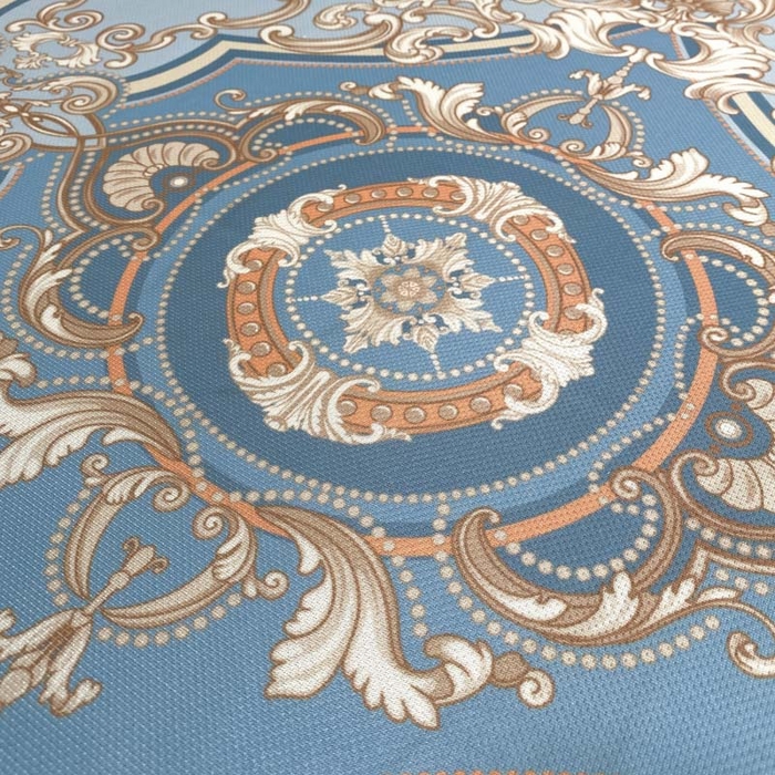 91家纺网 家纺一手货源 找家纺 2025新款印花冰丝凉席反面无纺布 冰丝-床笠款-雅典蓝