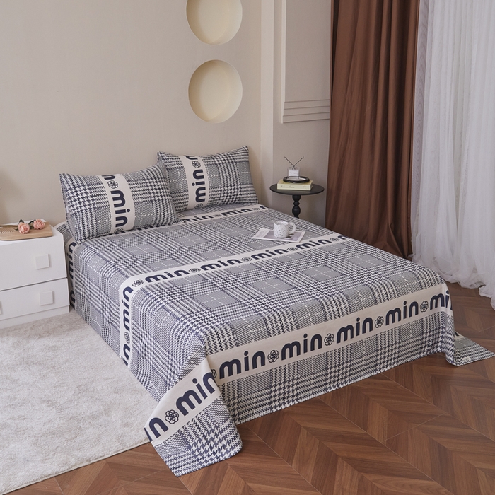 91家纺网 家纺一手货源 找家纺 绒艺席业 2025新款简约原棉印花老粗布床单 山茶花